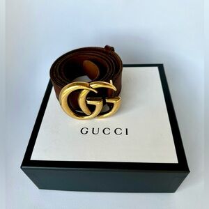 GUCCI Double G Leather Belt